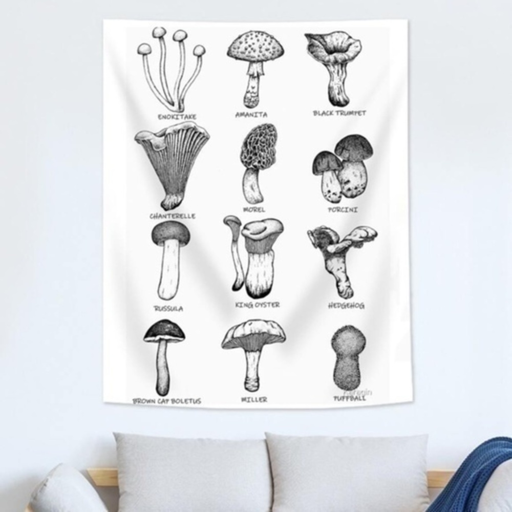 Mushroom Print Tapestry Hanging Wall Decor